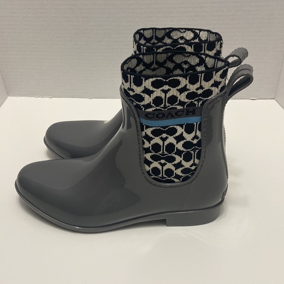 Coach Women's Rivington Logo Ankle Rain Bootie with Monogram size 8 - Picture 2 of 8
